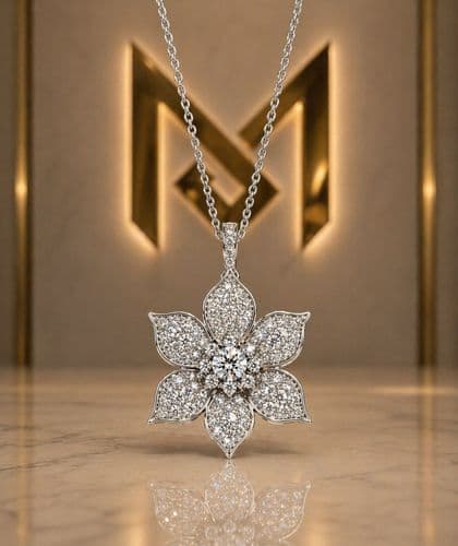 Diamantový Náhrdelník z Bílého Zlata